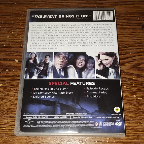 The Event - The Complete Series (DVD, 2011, 5-Disc Set) - Picture 7 of 7